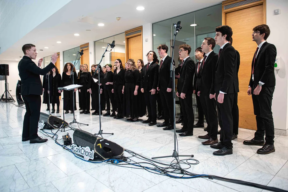 UCC Singers pictured at the launch of the Cork International Choral Festival at Cork City Hall.